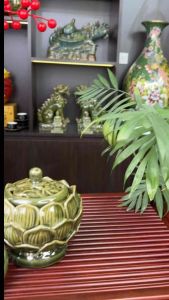 Lư đốt trầm đài sen Bát Tràng lư hương đốt trầm lư xông trầm gốm sứ Bát Tràng