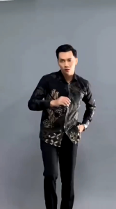 BATIK PEKSI SELING HITAM HB-269 Atasan Baju Kemeja Batik Premium Pria Cowok Laki Laki