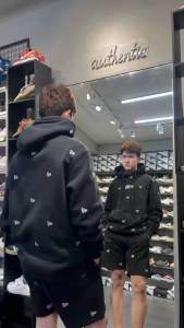 CHÍNH HÃNG - SET ÁO QUẦN HOODIE NEW ERA MULTI LOGO MINI THÊU ĐEN - 14187337