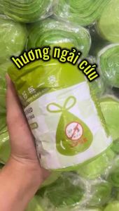 Cuộn Túi Rác Sinh Học Ngải Cứu Cuộn 50 Túi Đựng Rác Đuổi Côn Trùng Túi Rác Có Dây Rút