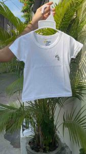 Áo ngắn tay Amamio trắng thêu thoáng mát thấm hút mồ hôi tốt cho bé từ 6-25 kg