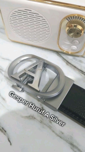 Sabuk Gesper Ikat Pinggang Pria Model Rel Huruf A Silver