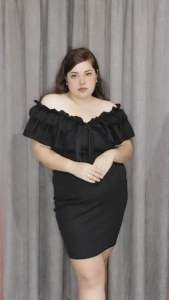(XL TO 3XL) PLUS SIZE AMANDA DRESS Offshoulder Casual Crepe Fabric Womenswear