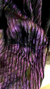 Bahan & Kain Plisket babat Glitter Antik warna ungu