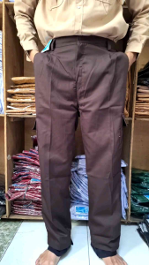 Seragam Sekolah Celana Pramuka Saku 6 Cargo PDL Bahan Drill Tebal