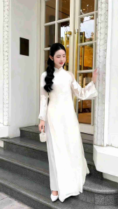 🥰 Áo dài tơ ogana đinh kết nổi 4 tà cao cấp đẹp hàng thiết kế giá rẻ ảng thật 100@