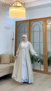 MADSRSYA NINONA SET HIJAB DRESS GAMIS MODE TERBARU BEST SELLER DAN REAL ORIGINAL