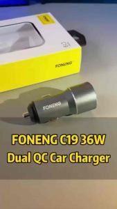 FONENG C19 Metal Car Chargers QC 3.0 Fast Chargers 2 USB 36W