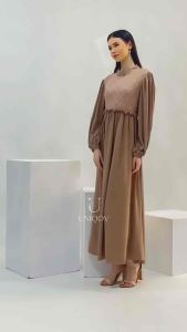 [4WARNA] CLARIE BROKAT DRESS ELEGAN KOREA GAMIS BRUKAT ISLAMI GAUN CASUAL | UNIQOV COLLECTION