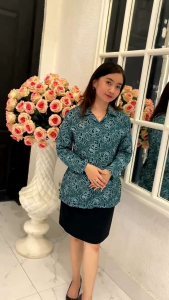 SERAGAM BATIK PKK IJO NASIONAL LAPIS FURING BAHAN STANDAR PKK BAHAN HALUS WARNA HIJAU TOSCA