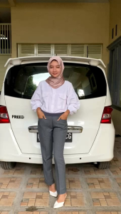 Celana Kerja Wanita Pinggang Karet Jumbo High Waist Slim Fit - Bahan Berkualitas, Nyaman, dan Tidak Mudah Kusut - Ukuran M, L, XL, L2, L3, L4 (IMPORT)