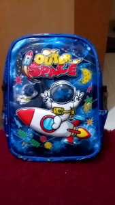 tas sekolah anak astronot paud 3d timbul sudah nyala