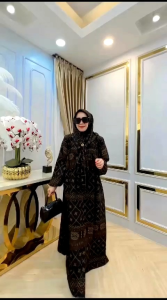 Gamis Etnik Set Hijab Rayon Diamond Premium Busui Friendly Motif Cantik Nyaman