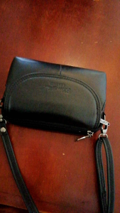 LegumStore Tas selempang wanita kulit  Tas pinggang kulit Sarung hp Tas Mini Kulit Wanita Import [Hitam]