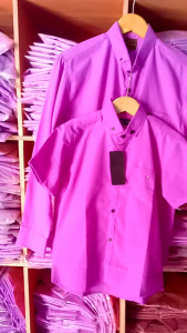 KEMEJA AYAH DAN ANAK 3-14TH WARNA LAVENDER CATTUN PREMIUM