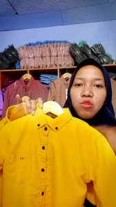 KEMEJA AYAH DAN ANAK POLOS WARNA KUNING LEMON PREMIUM