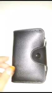 CUIKCA HF043 DOMPET KARTU MINI MUAT BANYAK DENGAN KANCING PENGUNCI BAHAN SINTETIS LEMBUT KILAT LILIN