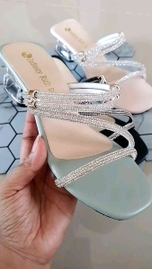 พร้อมส่งจากไทย!!!Infinity Rich 88-19 รองเท้าส้นแก้วสูง2" รองเท้าแฟชั่น รองเท้ารัดส้น รองเท้าทำงาน รองเท้าส้นแก้ว