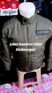 Jaket Bomber Pria Kicksoogar Zipper Casual Hijau