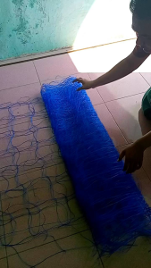 Jaring Pengaman Lapangan Voli Warna Biru Ukuran 12 x 5 & Tali 15mm