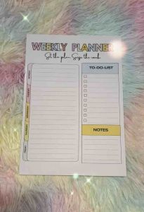 Weekly Planner Get the plan Sign the mark To-Do List Notes Multicolored tabs