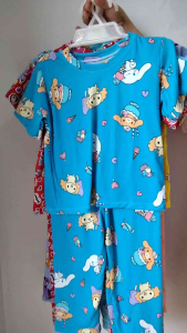 3PCS Kids Terno Shirt Pajama Set Cute Printed Terno Top & Pants for Girls 1 - 7 yrs old Comfortable and Soft