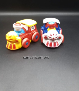 Die Cast Toy Trains with Cartoon Faces in Colorful Designs