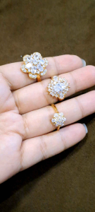 Cincin Premium Bunga Delina Kristal MEWAH Emas 22K