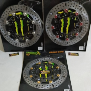 DISC BRAKE TIGER OLD / PIRINGAN CAKRAM DEPAN VARIASI KIMSACO MONSTER BULAT BLACK SERIES MODEL KTC SIZE 300MM PLUS BREKET PNP TIGER OLD/ MEGAPRO/ CB150R OLD/ VERZA