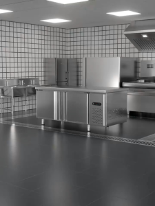 Pembeku meja kerja peti sejuk komersial beku keluli tahan karat meja operasi kabinet penyimpanan segar peti sejuk rata dapur