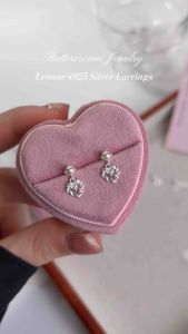 BUTTERCREAM Evonne s925 Sterling Silver Intertwined Heart Pearl Stud Earrings