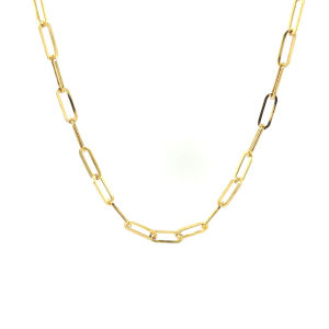Nathalias NY สร้อยคอดีไซน์มินิมอล แบบเพเปอร์คลิป ทองคำแท้ 14K ขนาด 3.3 มม.Wide Paperclip Chain