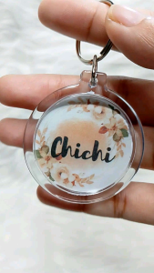 ACRYLIC KEYCHAIN (NAME INSIDE ACRYLIC)| CIRCLE BACK TO BACK PRINT