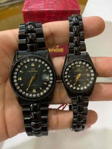 Jam Tangan Wanita Mirage Rx Permata Original Stainless Steel Tanggal aktif Tahan Air Hitam