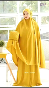 Dalanova Mukena Mochi Travel 2in1 Mukena Dewasa Free Scrunchie dan Sajadah Muka