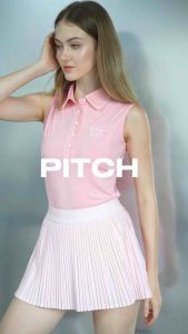 Timeless Skirt - กระโปรงพลีทสีชมพูมีซับในสำหรับกีฬากอล์ฟและเทนนิส สี Bubblegum