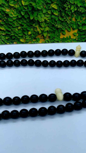 Tasbih Kayu Kelor Hitam Kombinasi Tulang Sapi C24