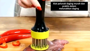 Alat Pelunak Daging Praktis - Meat Tenderizer dengan 21 Jarum Tajam Stainless Steel untuk Daging Lunak - Ukuran 20cm x 5cm
