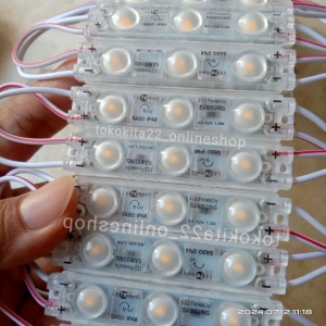 (10 pcs) Lampu LED Modul SAMSUNG SASO 3 Mata Tipis DC 12V 1.5W Warm White