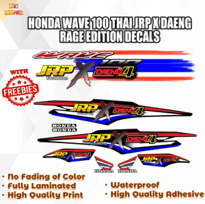 HONDA WAVE 100 THAI JRP X DAENG RAGE EDITION DECALS (WATERPROOF LAMINATED FADE PROOF)