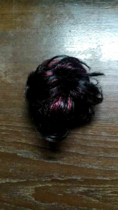 ยางรัดผม ผมปลอม M9สีน้ำตาลไฮไลท์สีแดง