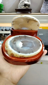 Natural High Gred Brazil Agate Crystal Jewelry Box Ornament AG90 #Collectibles Statues