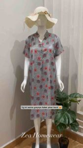 Zea Dress | Daster Kerah Shanghai | Daster Cantik | Daster Busui Friendly | Daster Wanita