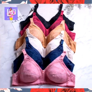 Bra Women Plus Size Thin Sponge Wireless  36-46BCD Cotton Floral