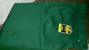 celana kerja hijau tosca kain drill pinggang tanpa karet