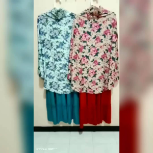 Gamis Syari Terbaru Set Hijab Instan Jersey Premium