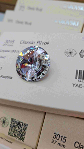 Swarovski 3015 Sew-On Rivoli Crystal Button (001 Crystal White)