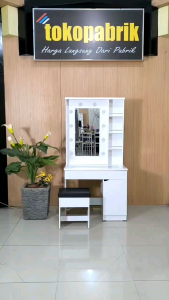 Meja Rias Lampu Laci Slide Aesthetic Minimalis Modern Kuat dan Kokoh