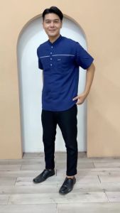Baju Koko Kurta Lengan Pendek Baju Koko Fashion Muslim Pria Dewasa Terbaru Bahan Katun Microsoft Halus Nyaman