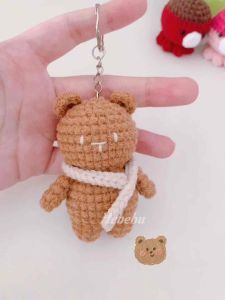 Móc Khóa Cặp Len Gấu Quàng Khăn - Couple Bear keychain handmade